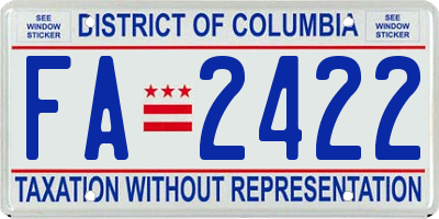 DC license plate FA2422