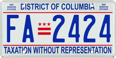 DC license plate FA2424