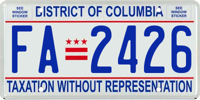 DC license plate FA2426