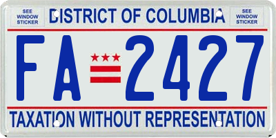 DC license plate FA2427