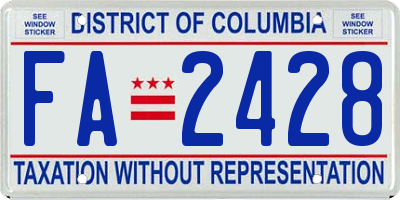 DC license plate FA2428