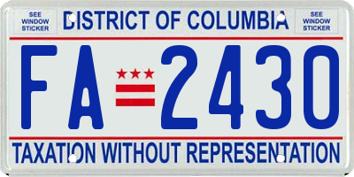 DC license plate FA2430