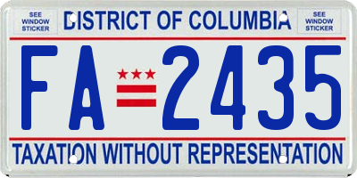 DC license plate FA2435