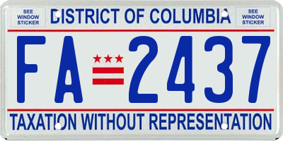 DC license plate FA2437