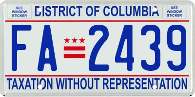 DC license plate FA2439