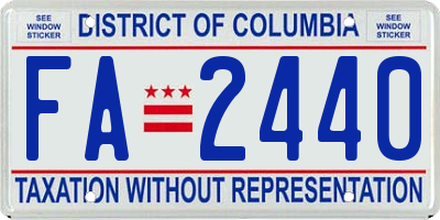 DC license plate FA2440