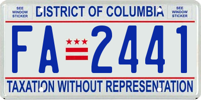 DC license plate FA2441