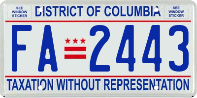 DC license plate FA2443