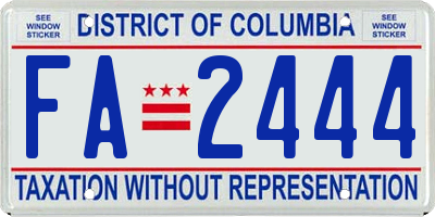 DC license plate FA2444