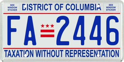 DC license plate FA2446