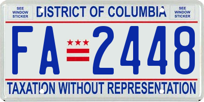 DC license plate FA2448