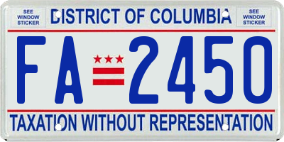 DC license plate FA2450