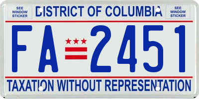 DC license plate FA2451