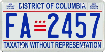 DC license plate FA2457