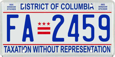 DC license plate FA2459