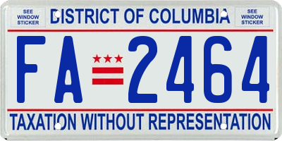 DC license plate FA2464