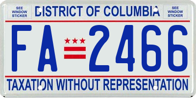 DC license plate FA2466