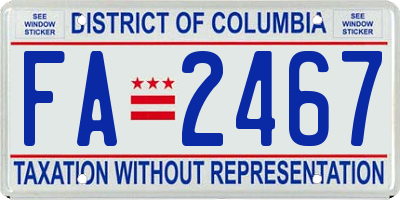 DC license plate FA2467