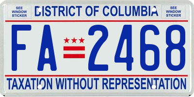 DC license plate FA2468