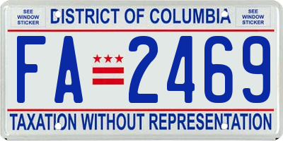 DC license plate FA2469