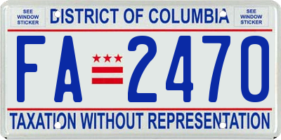 DC license plate FA2470