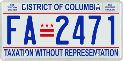 DC license plate FA2471