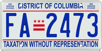 DC license plate FA2473