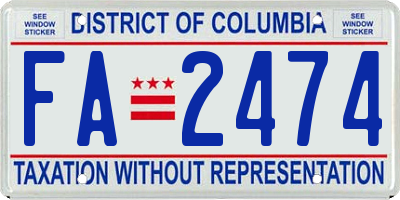 DC license plate FA2474