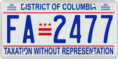 DC license plate FA2477