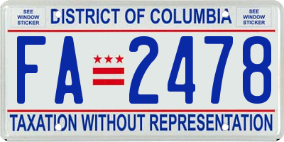 DC license plate FA2478