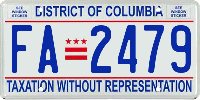 DC license plate FA2479