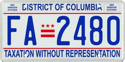 DC license plate FA2480