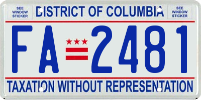 DC license plate FA2481