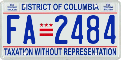 DC license plate FA2484