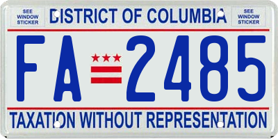 DC license plate FA2485