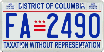 DC license plate FA2490