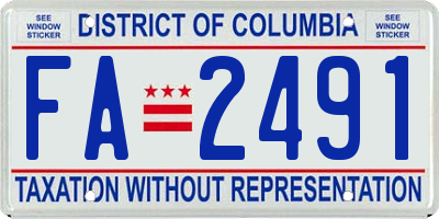 DC license plate FA2491