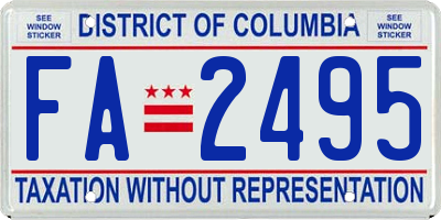 DC license plate FA2495