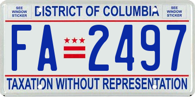 DC license plate FA2497