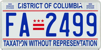 DC license plate FA2499