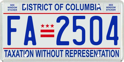 DC license plate FA2504