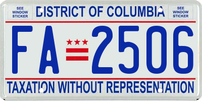 DC license plate FA2506