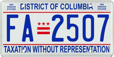 DC license plate FA2507