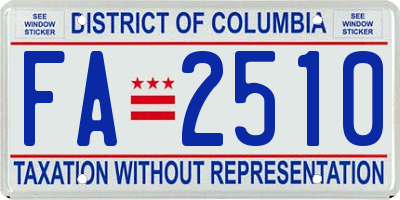 DC license plate FA2510