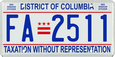 DC license plate FA2511