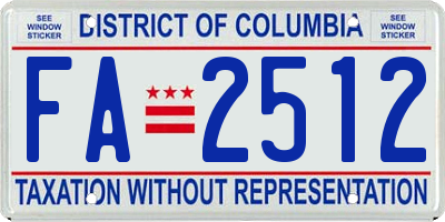 DC license plate FA2512