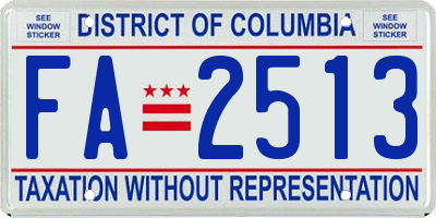 DC license plate FA2513