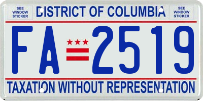 DC license plate FA2519