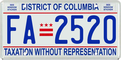 DC license plate FA2520