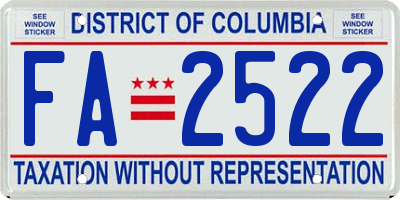 DC license plate FA2522